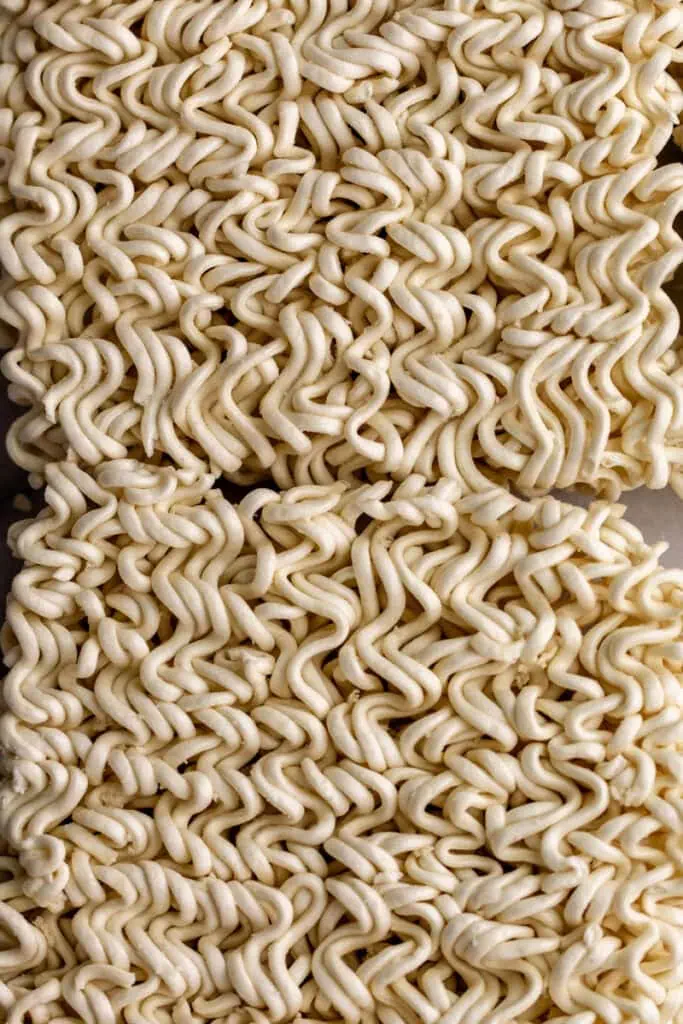 Store-Bought Instant Ramen Hacks - in photo: uncooked noodles