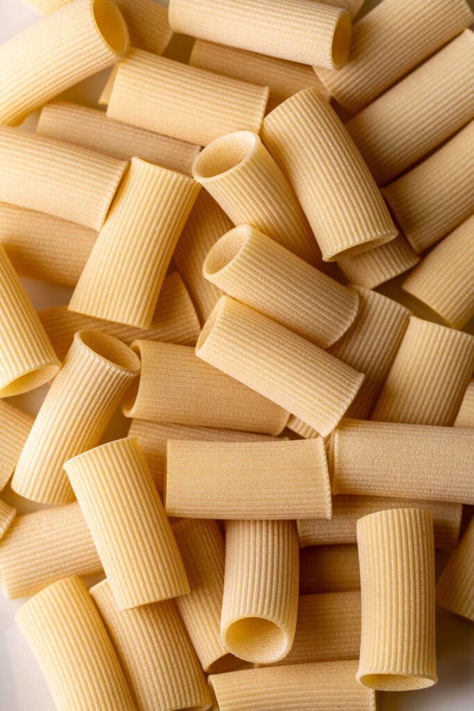 Paccheri dried pasta noodles.