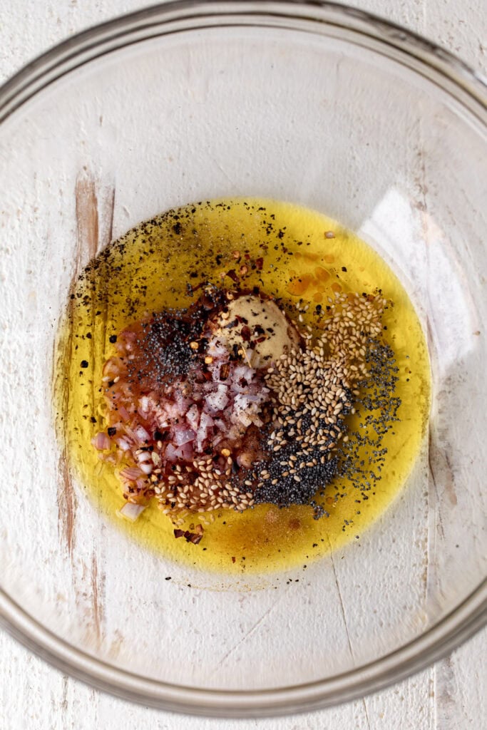 dressing for shredded kale salad.