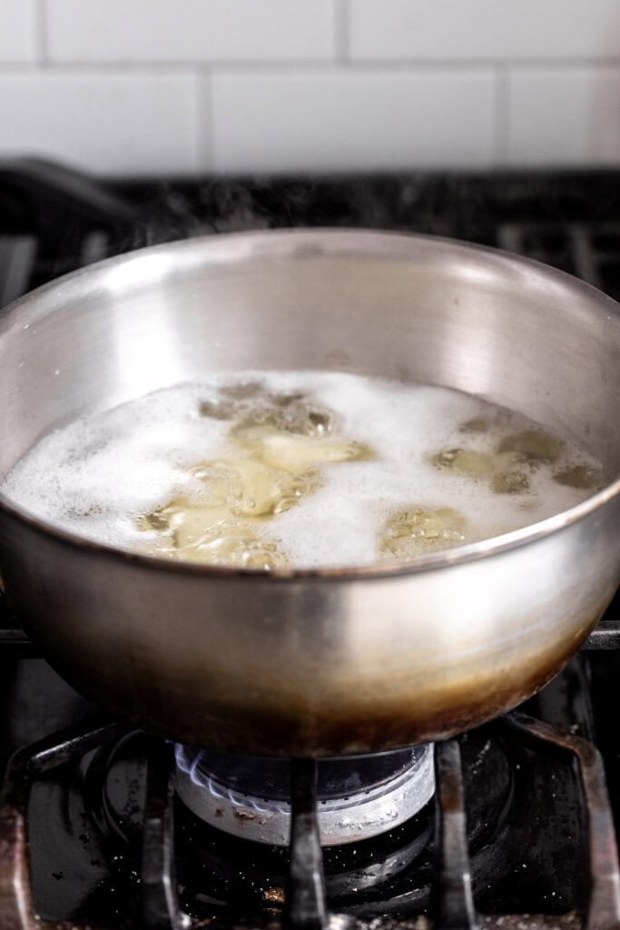 Irish Boxty with Smoked Salmon (Irish Potato Pancakes) recipe - in boiled potatoes.
