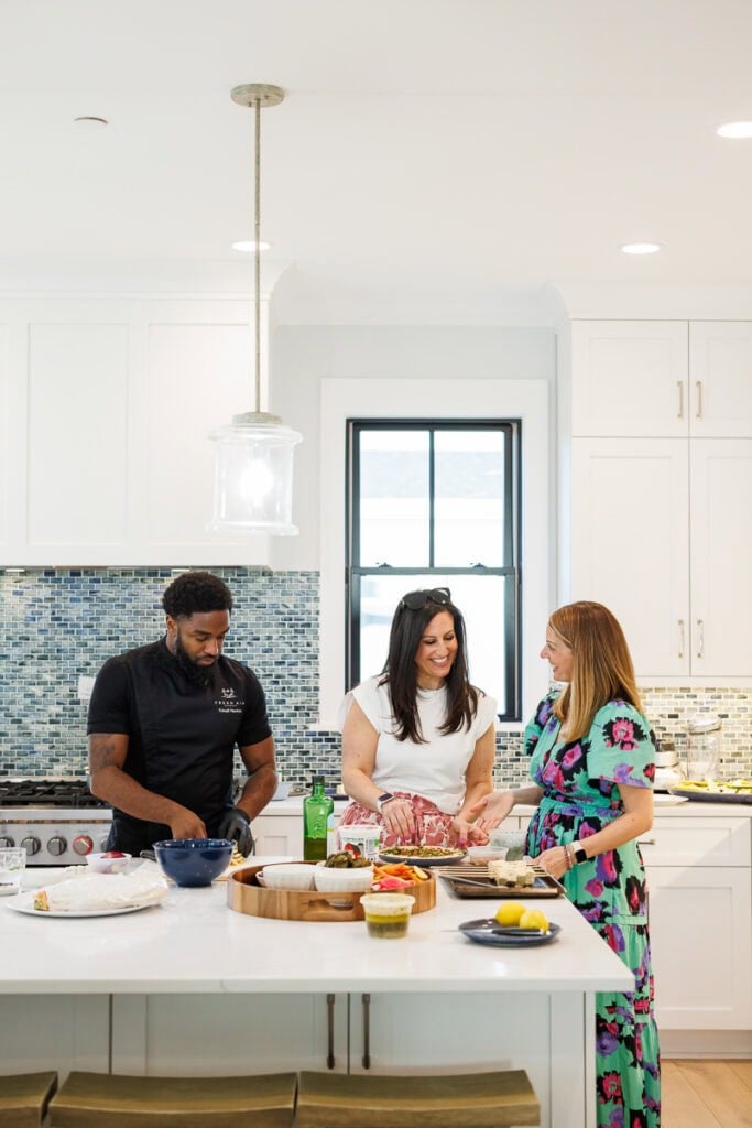 fresh air retreat chef prepping in kitchen.