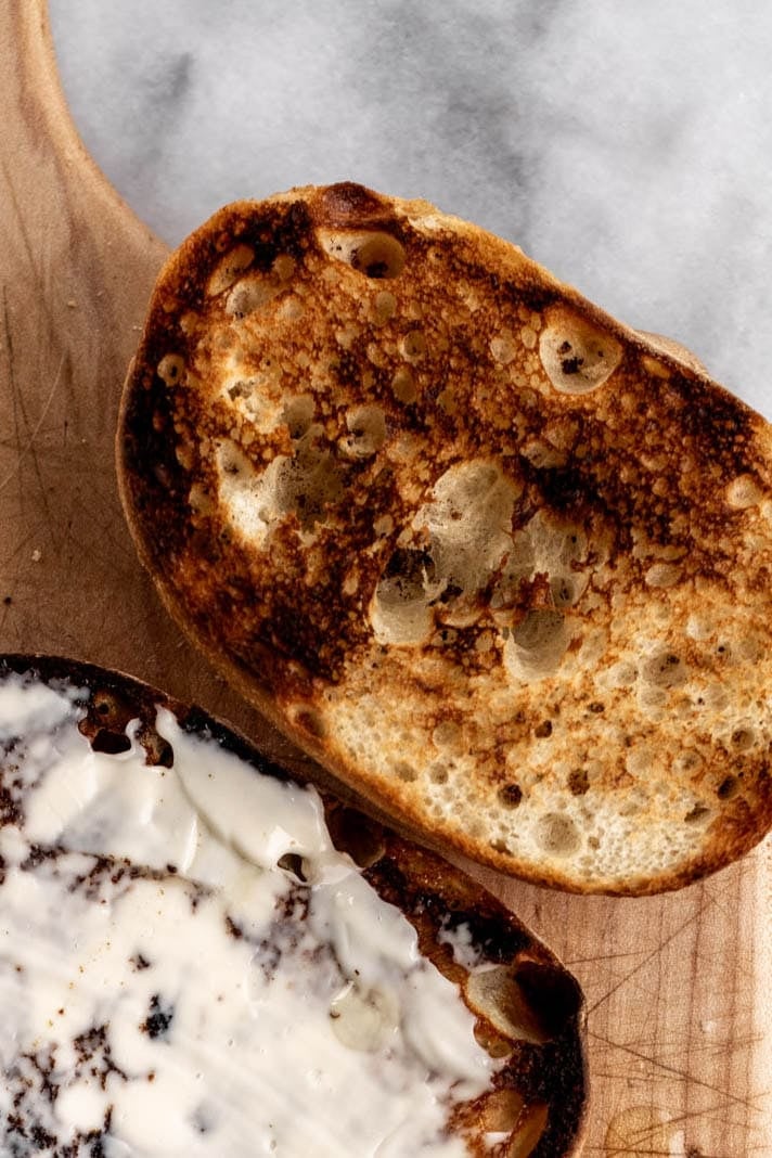 toasted tuscan garlic rolls.