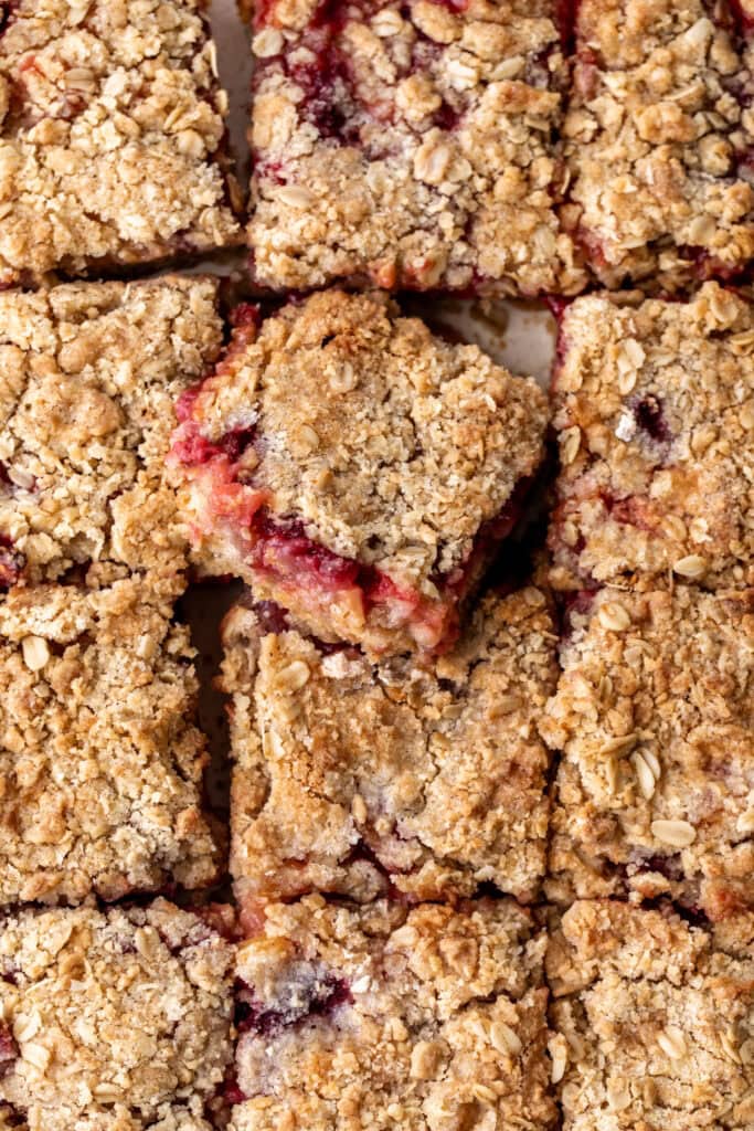 baked strawberry Rhubarb Bars.