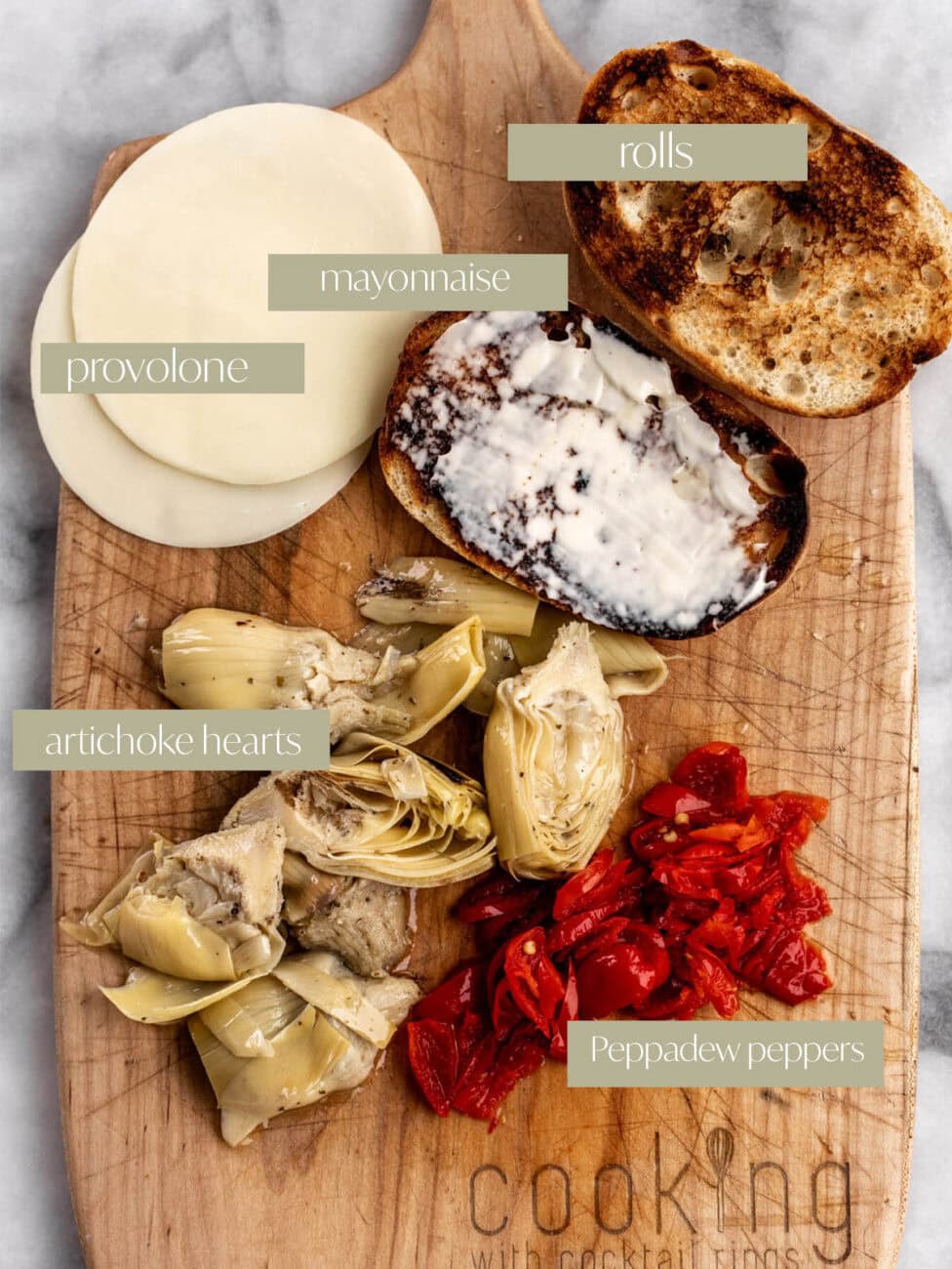 quick and easy artichoke sandwich ingredients.