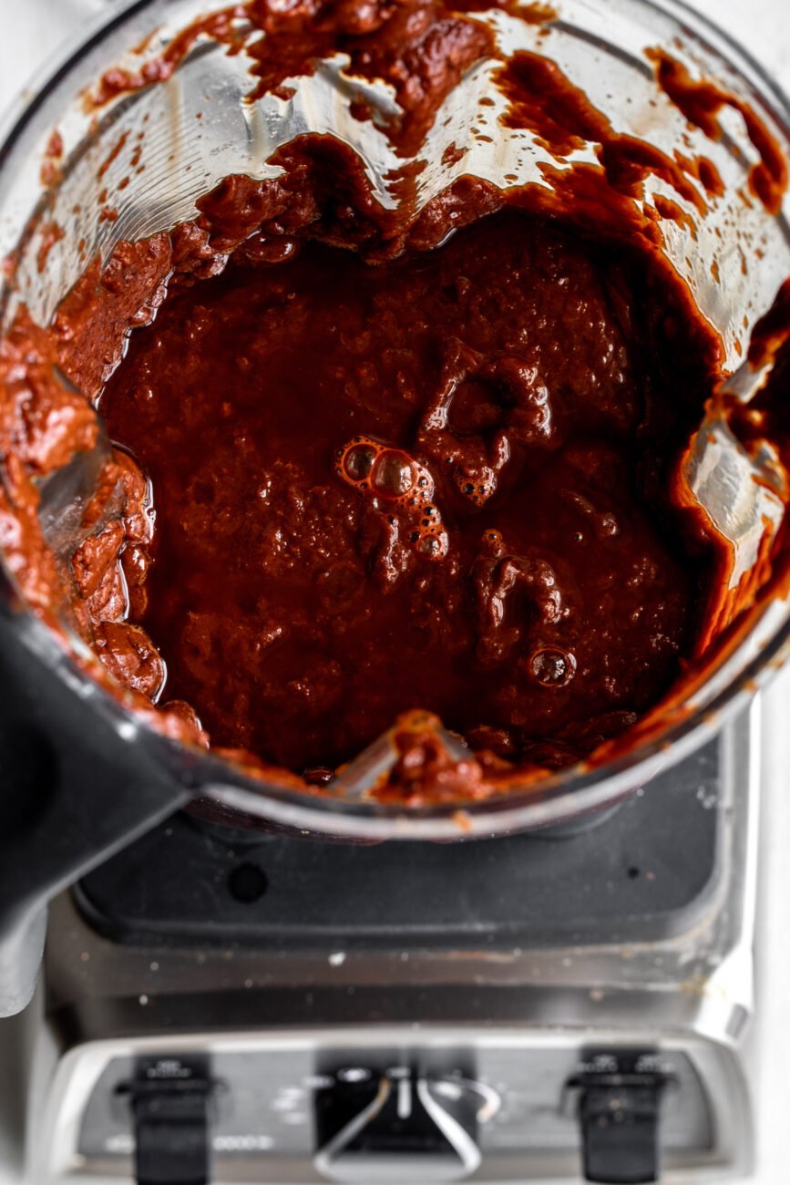 blended chili mixture.