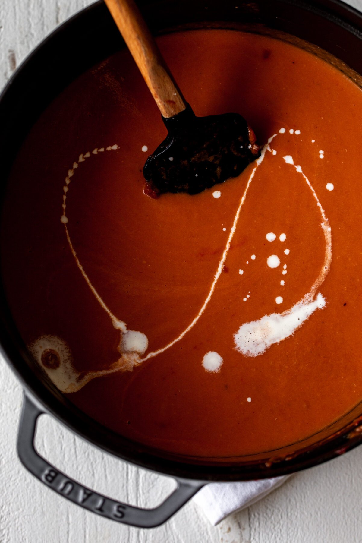 creamy tomato soup with cream.