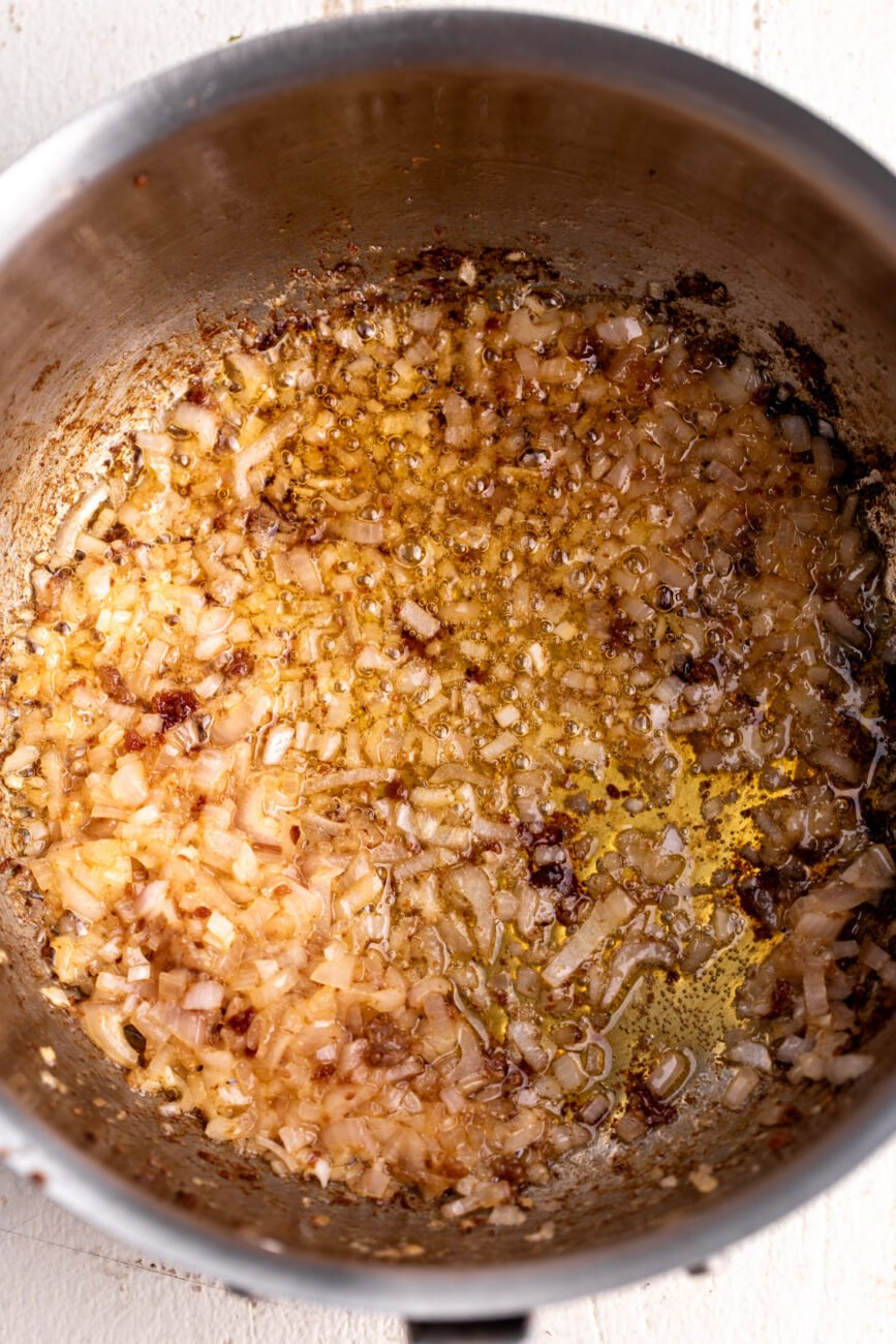 sautéed shallots in butter.