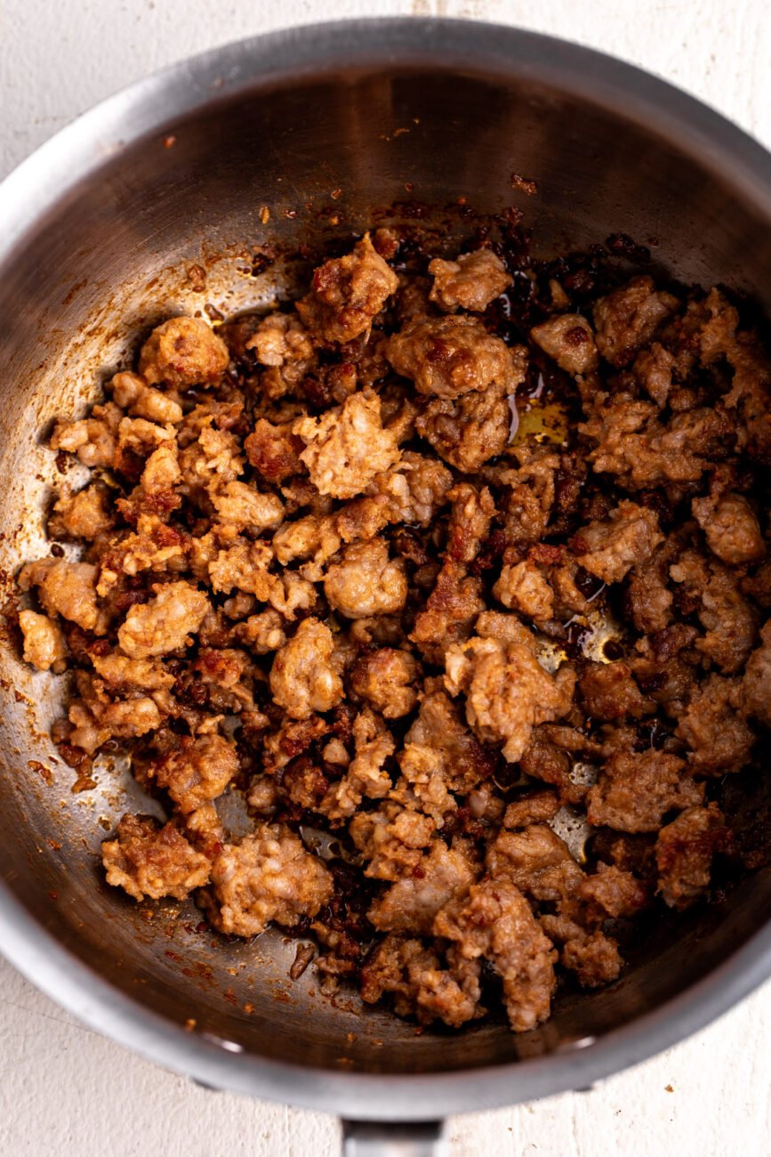 sautéed italian sausage crumbled.