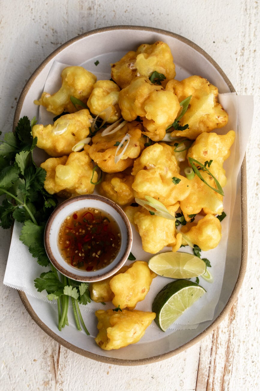 Golden Crispy Fried Cauliflower with Fish Sauce.