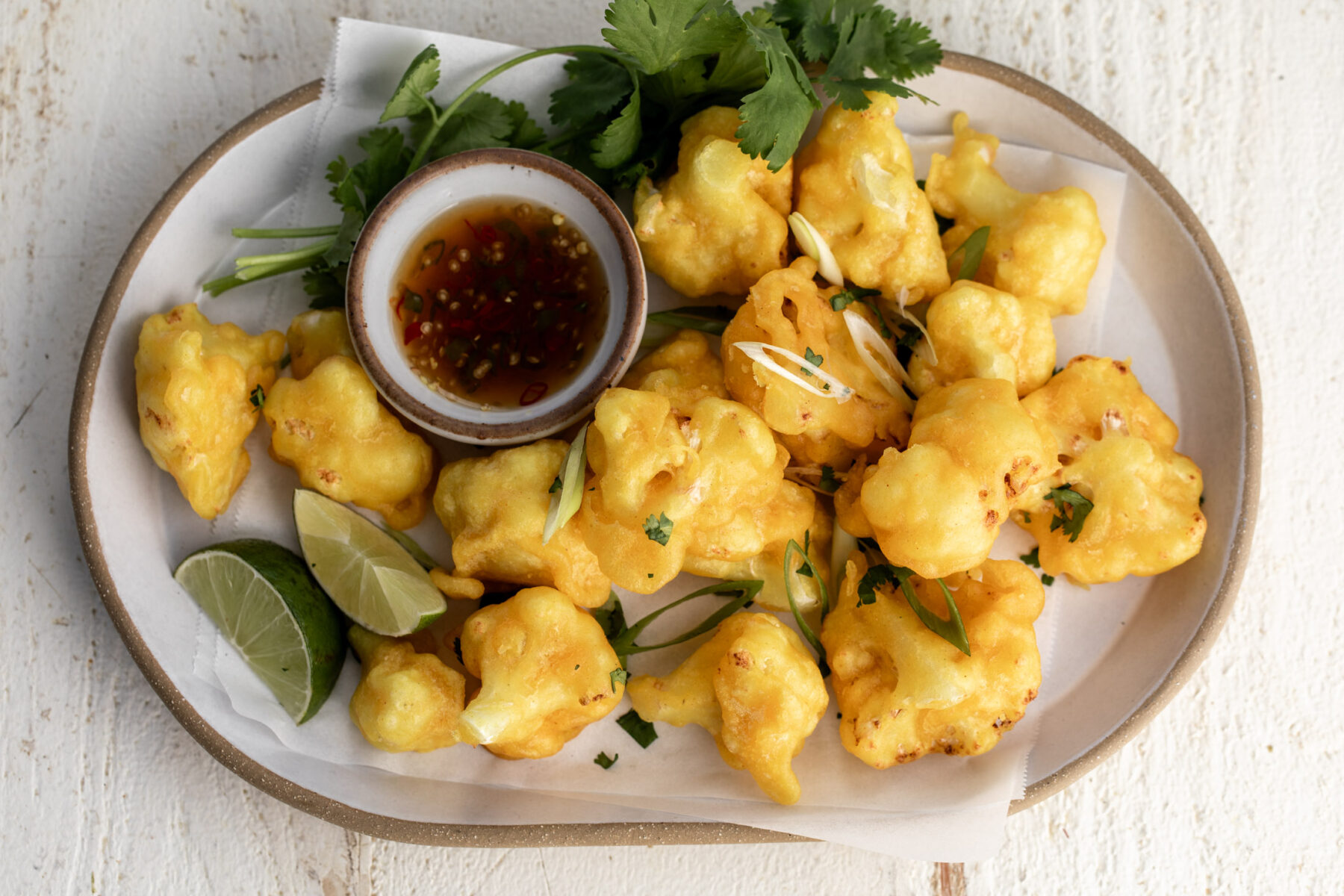 Golden Crispy Fried Cauliflower with Fish Sauce.