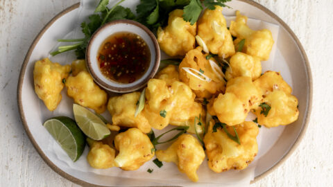 Golden Crispy Fried Cauliflower with Fish Sauce.