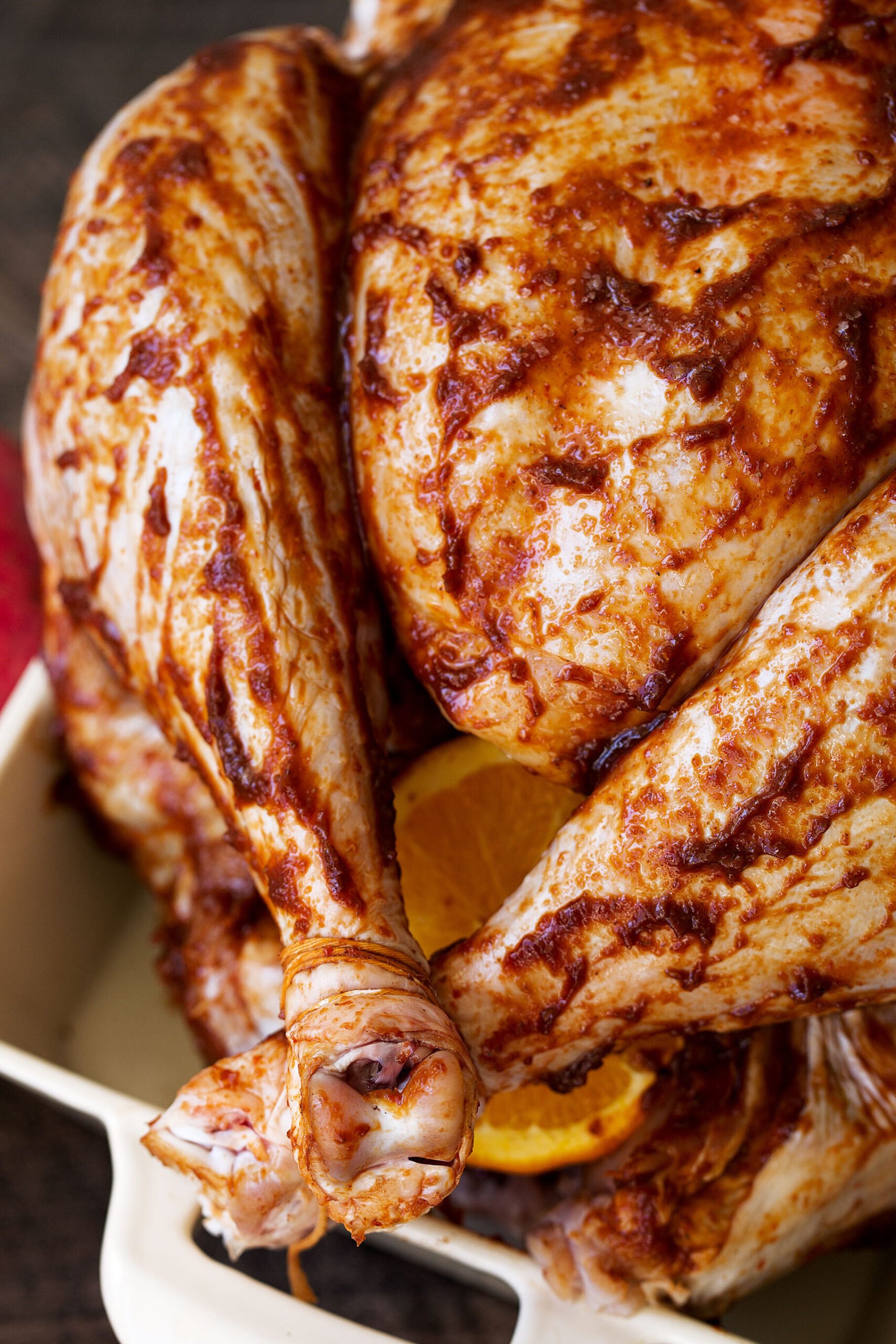 chili rubbed turkey ready for oven.