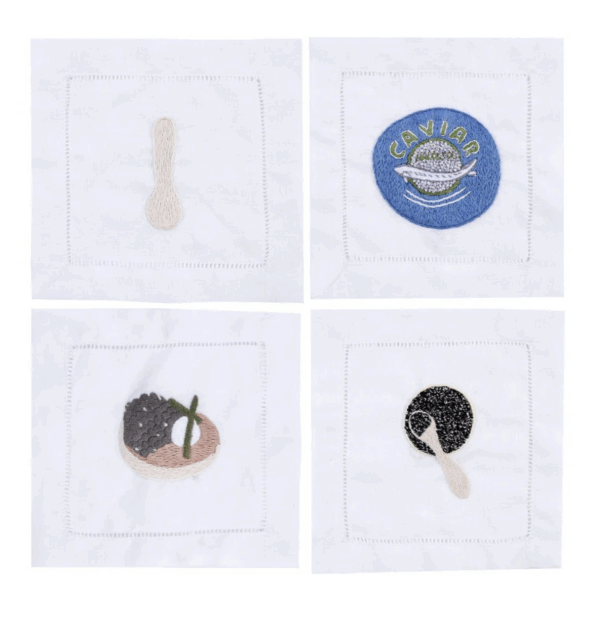 caviar cocktail napkins.