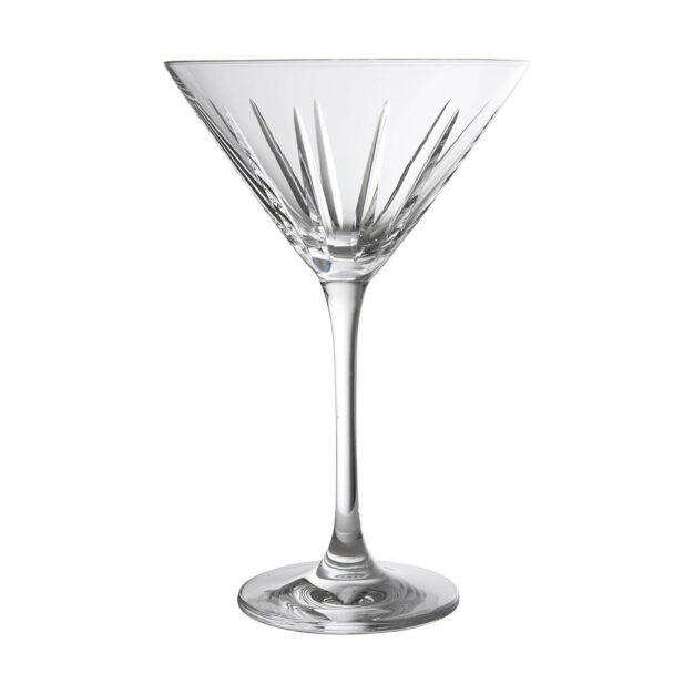crystal martini glasses.