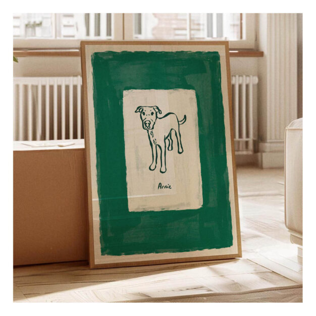 custom dog pet portrait.