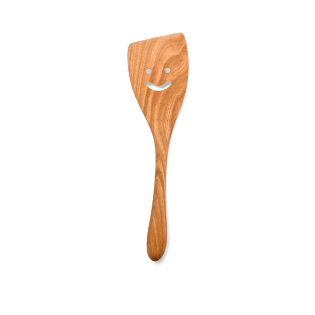 smiley face wooden spatula.