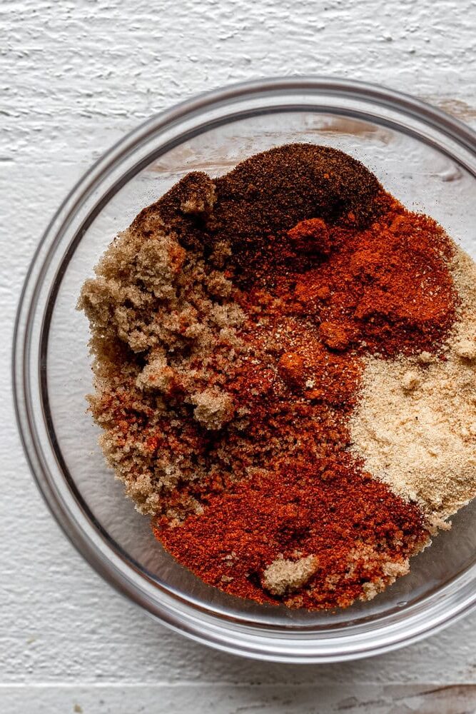 Nashville Style Hot Chicken spice mixture cayenne brown sugar chili powder paprika.