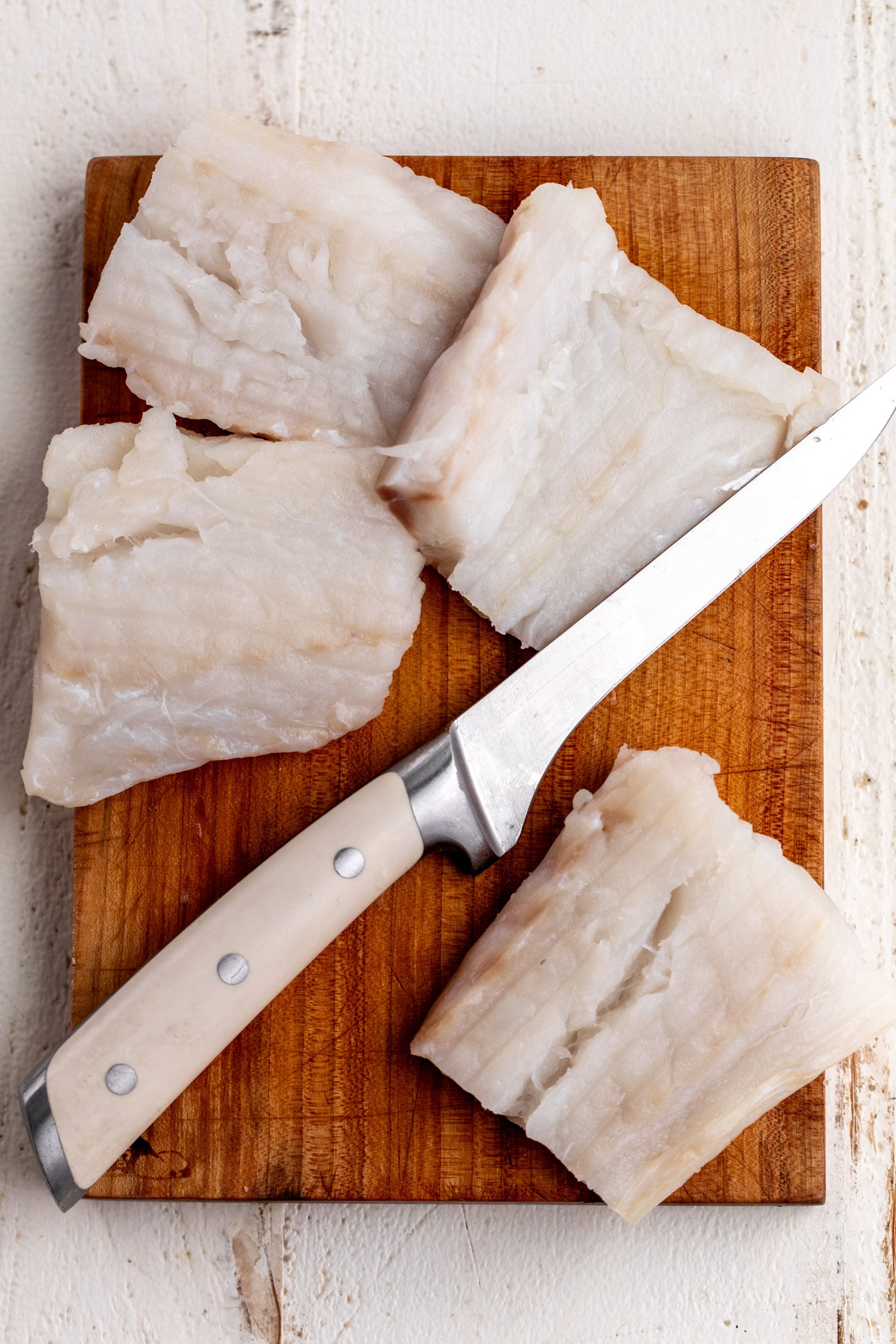 sliced filets of fish.