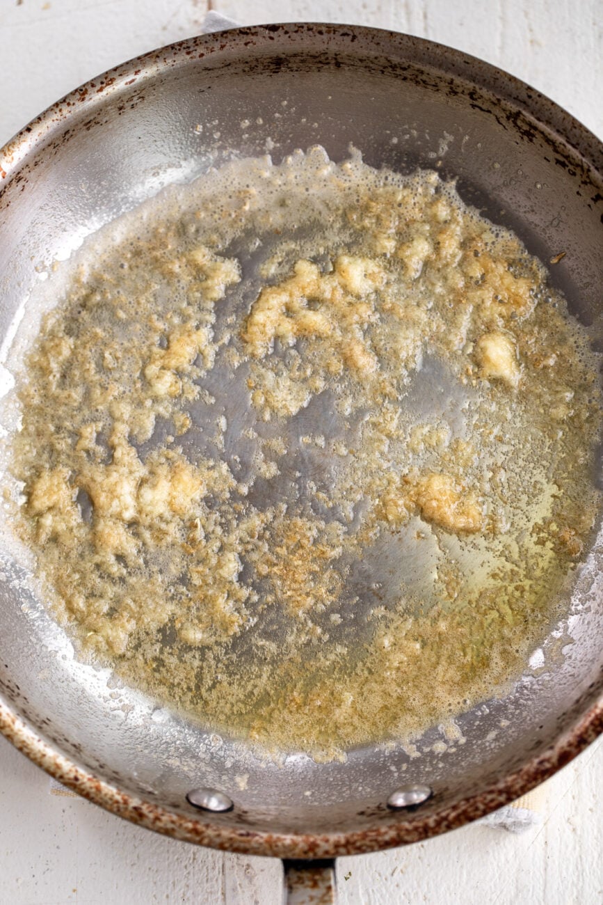 sautéed garlic in butter.
