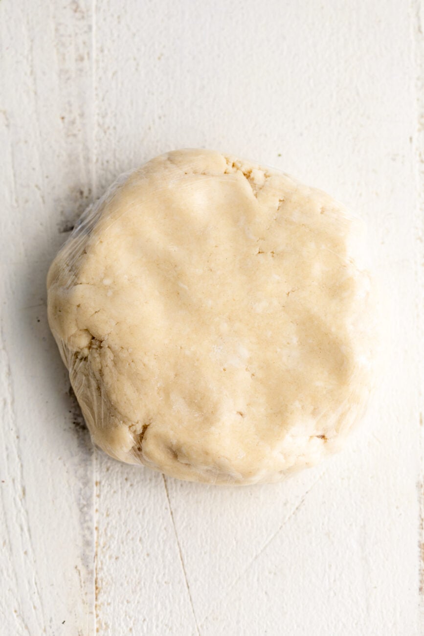 chilled all-butter crust pie dough wrapped in plastic.