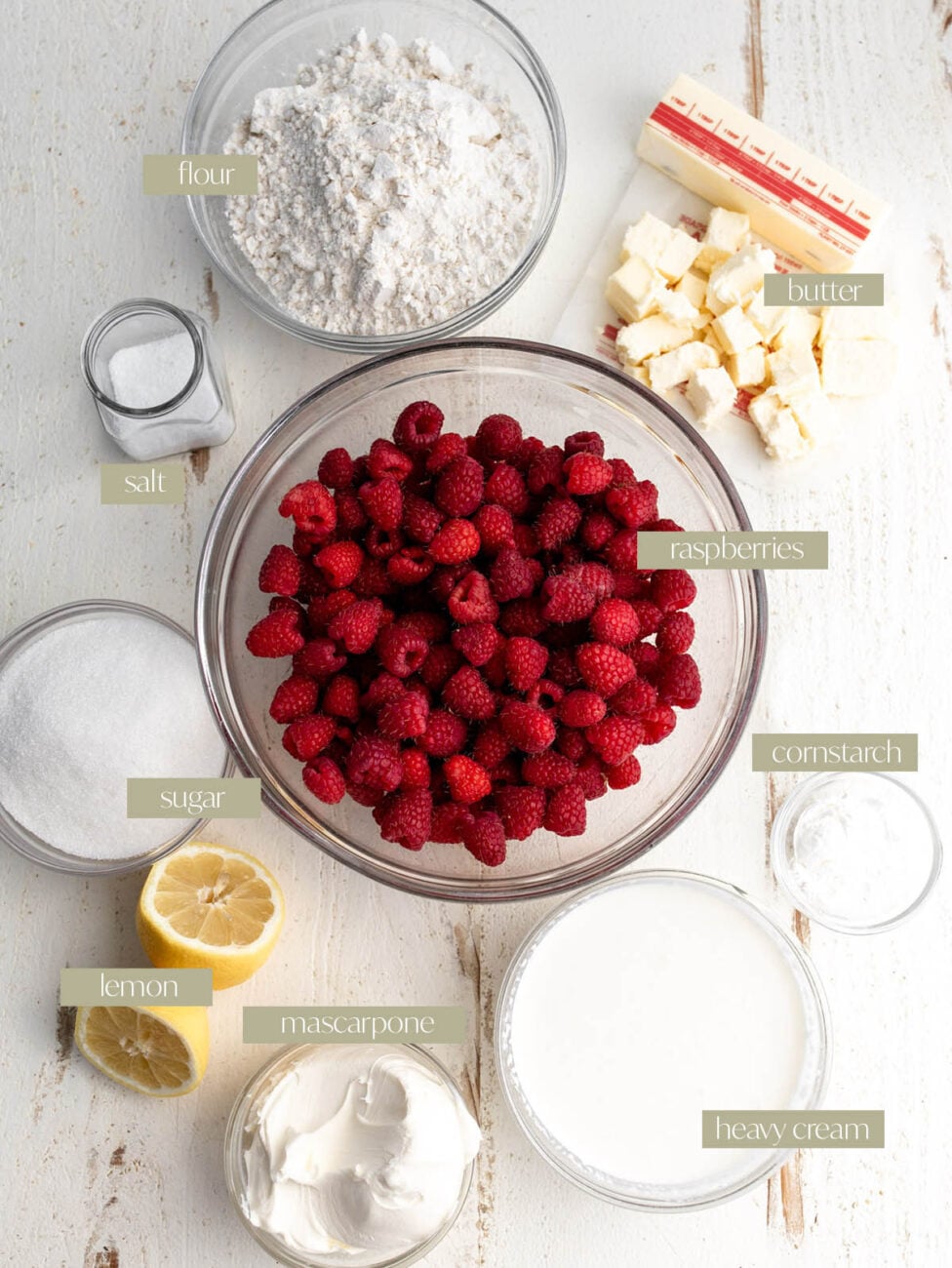raspberry ream pie recipe ingredients.