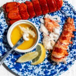 how to boil lobster tails with lemon wedge and clarified butter.