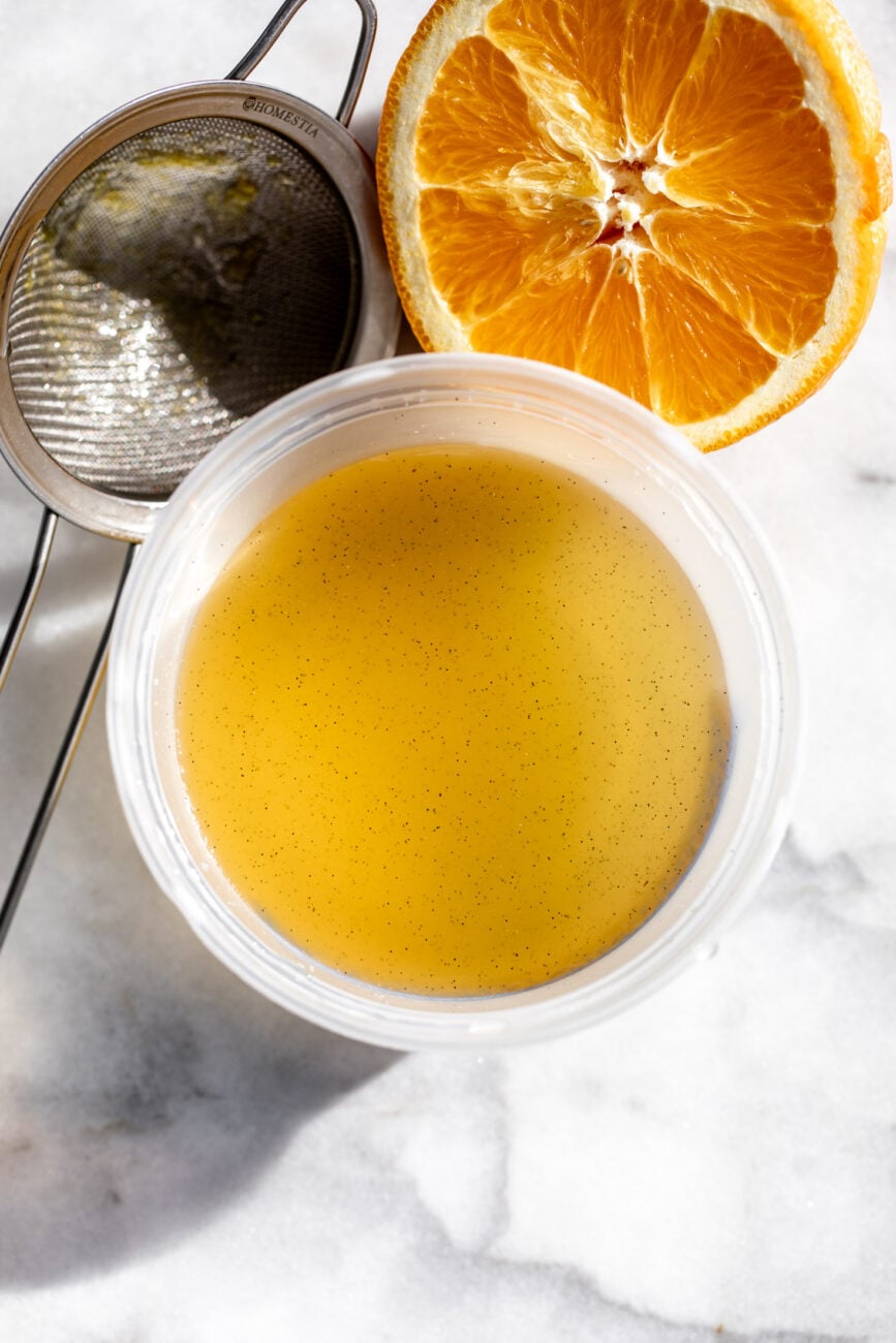 strained orange vanilla simple syrup.