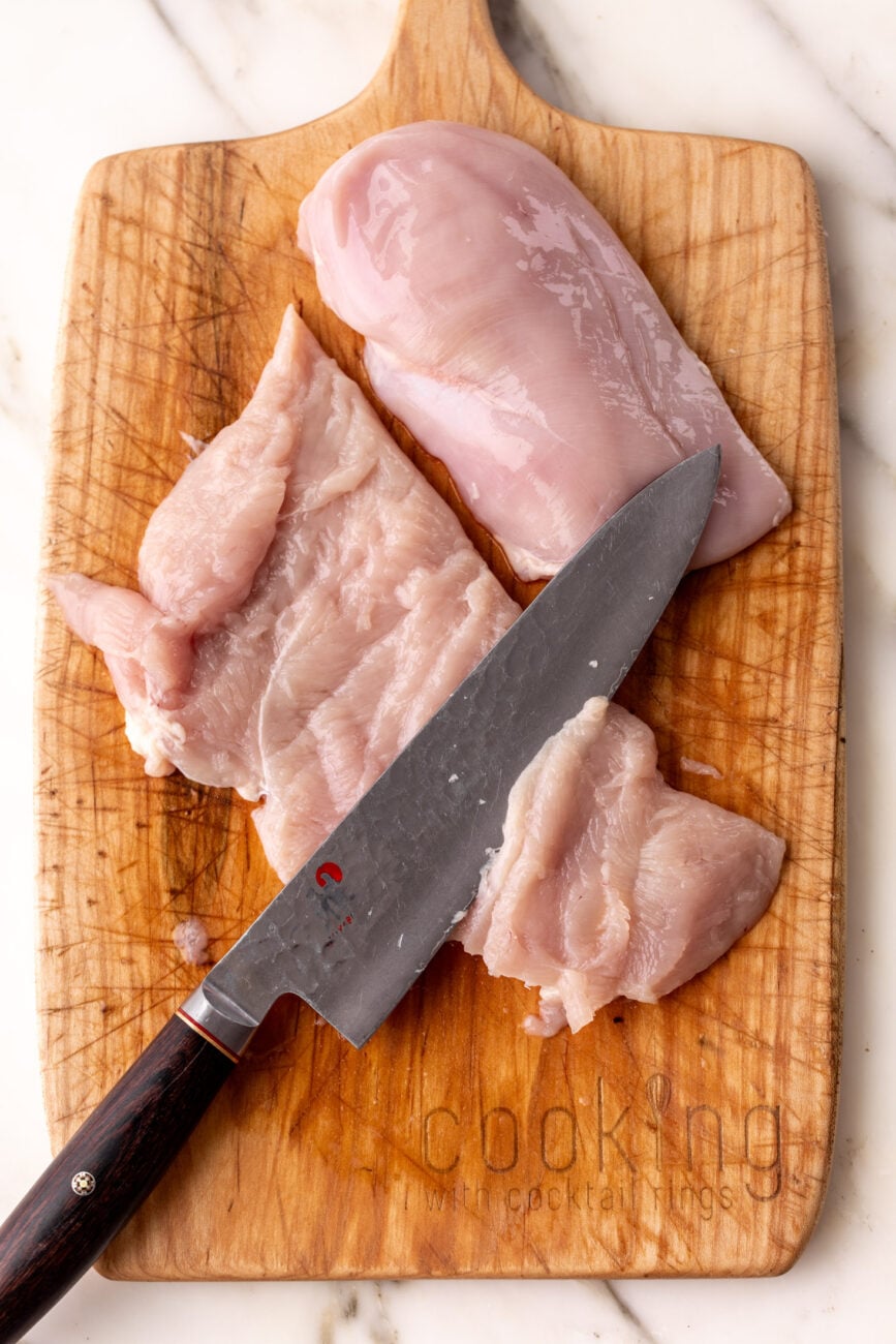 butterflied chicken breasts.