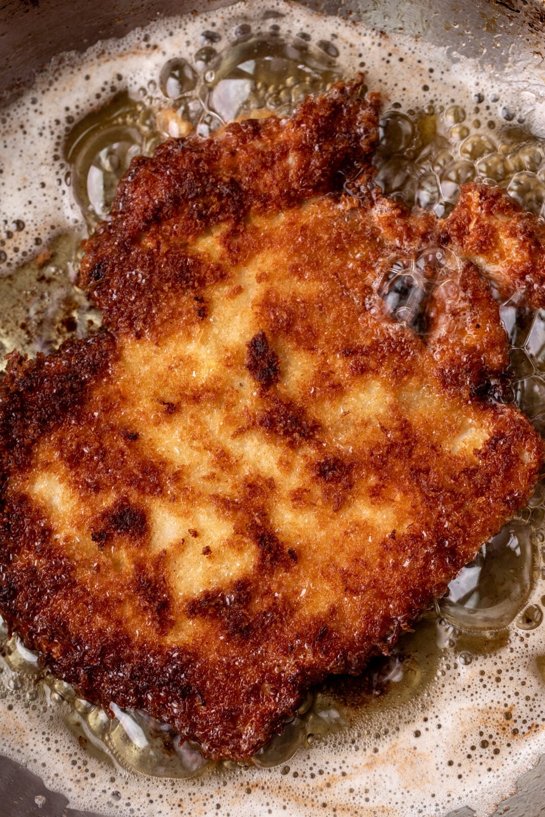 fried crispy chicken cutlets.