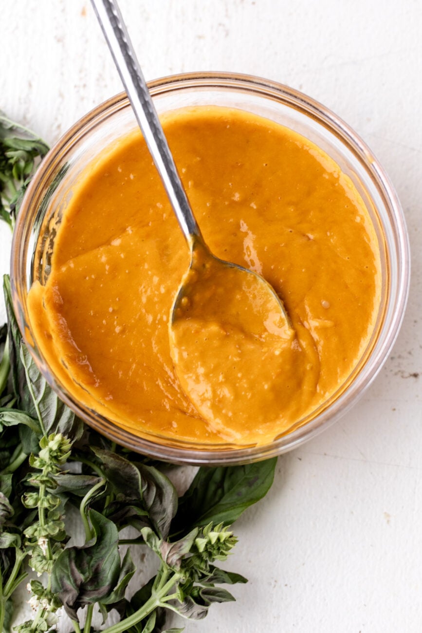 blended confit Sungold tomato sauce.