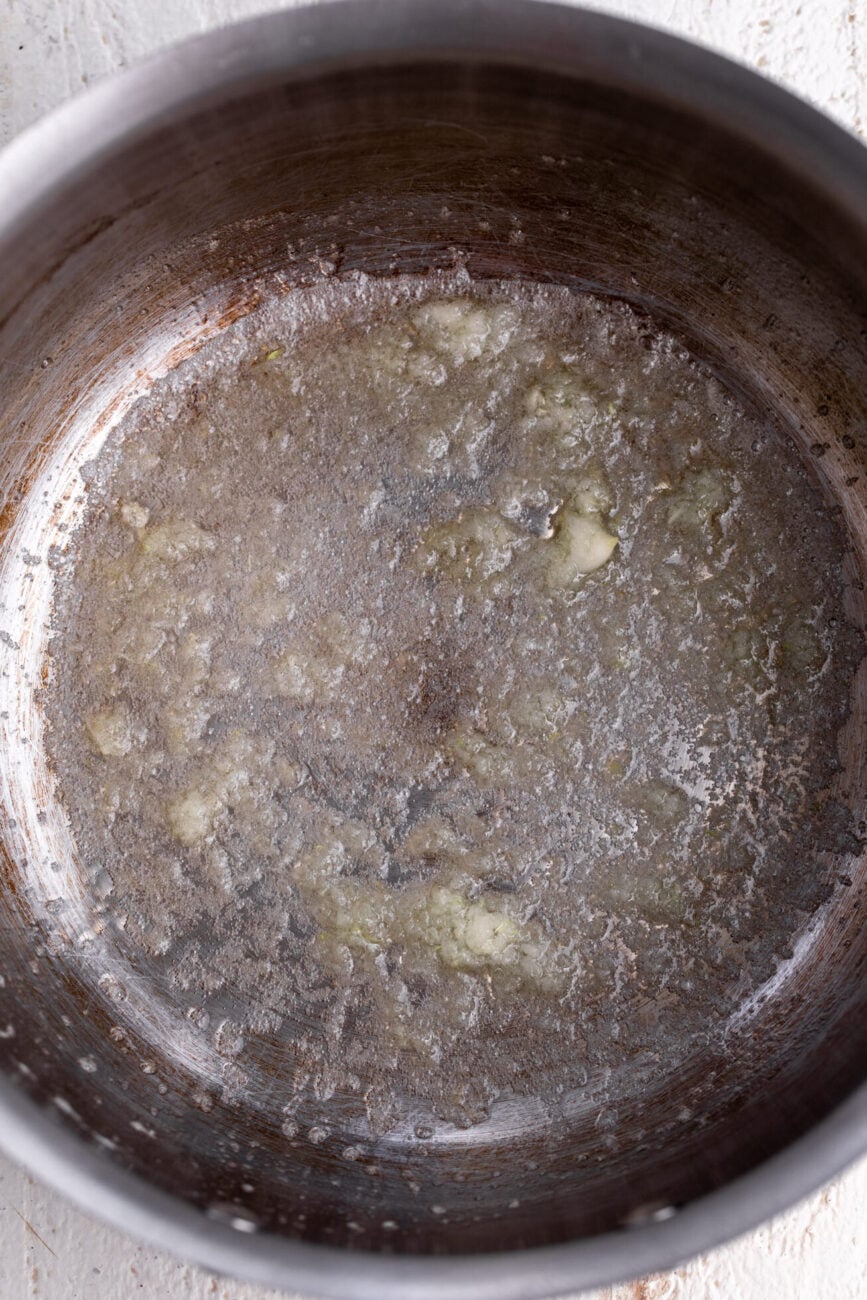 sautéed garlic in butter.